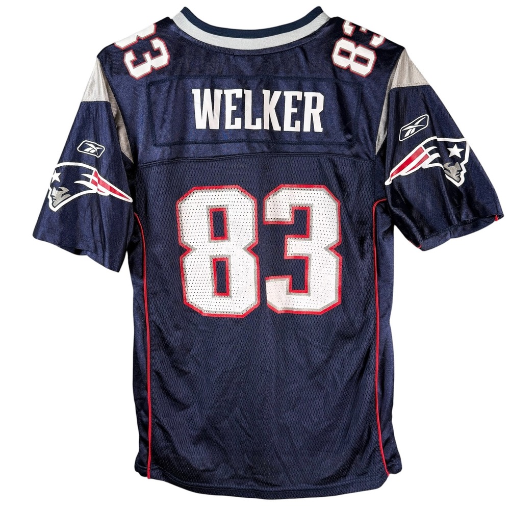 Reebok Wes Welker Patriots Jersey Youth L Navy Blue 83 NFL Football Onfield